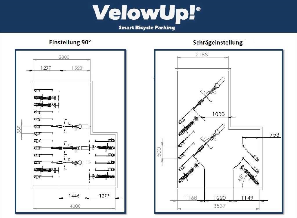 Schwenkbarkeit und Schrägmontage für Fahrradhalter LIFT VelowUp!®
